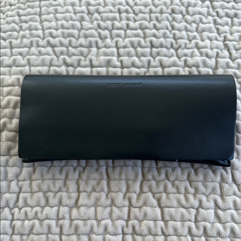 Saint Laurent Midnight Black Leather sunglasses case